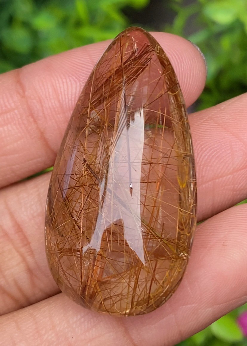 ไหมนาค ควอตซ์ Rutilated Quartz 60.50 กะรัต Cts.พลอยแท้ อัญมณีมงคลประจําวันเกิด เครื่องประดับพลอย