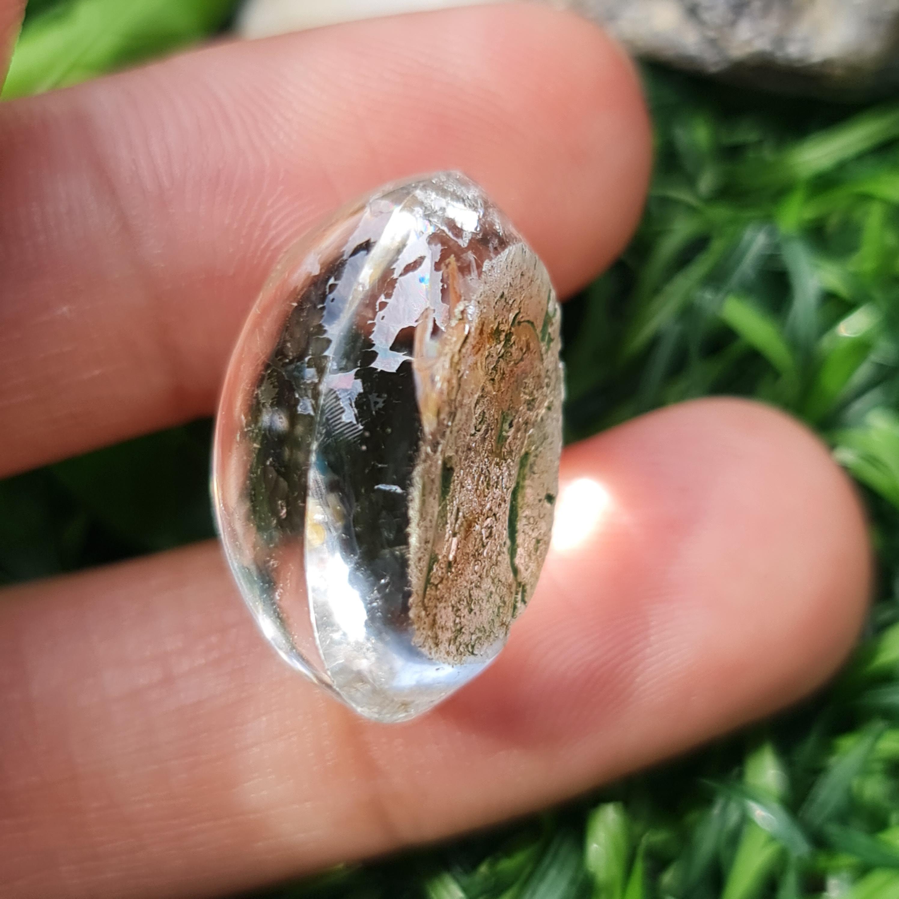 โป่งข่าม ควอตซ์ Rutilated Quartz 33.32 กะรัต Cts. พลอยแท้ อัญมณีมงคลประจําวันเกิด เครื่องประดับพลอย