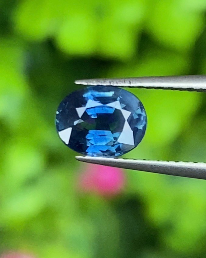 พลอย ไพลิน blue sapphire 1.22 กะรัต (Cts.) พลอยแท้ อัญมณีมงคลประจําวันเกิด เครื่องประดับพลอย