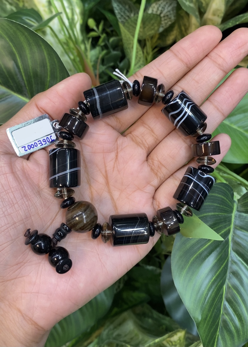 กำไลพลอยแท้ อาเกต Agate Bracelet (Free Size)