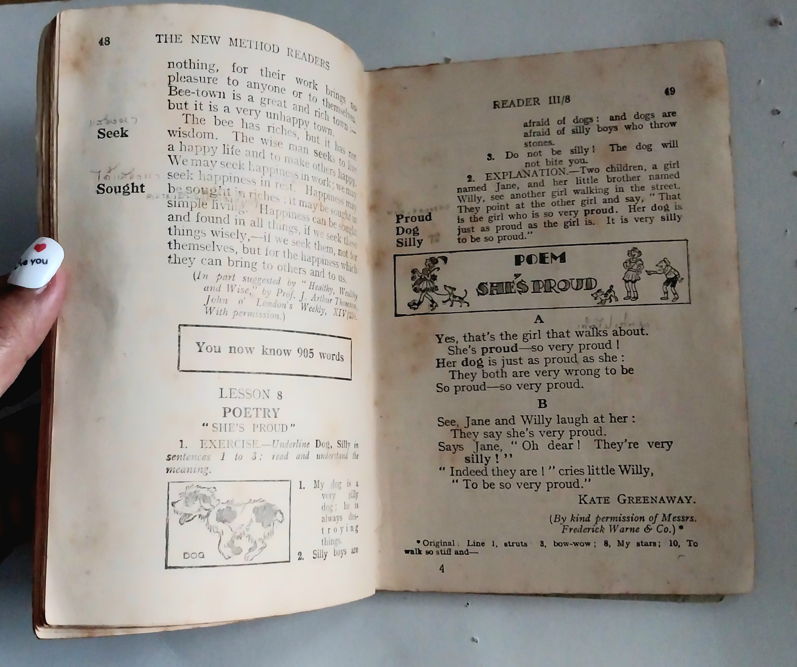 มือ2 ,***มีตำหนิตามภาพ มีเรอยเขียนเป็นระยะๆ หนังสือเรียนเก่า วิชาภาษาอังกฤษ The New Method Readers Reader3, Orient Longmans Ltd. ปี 1956