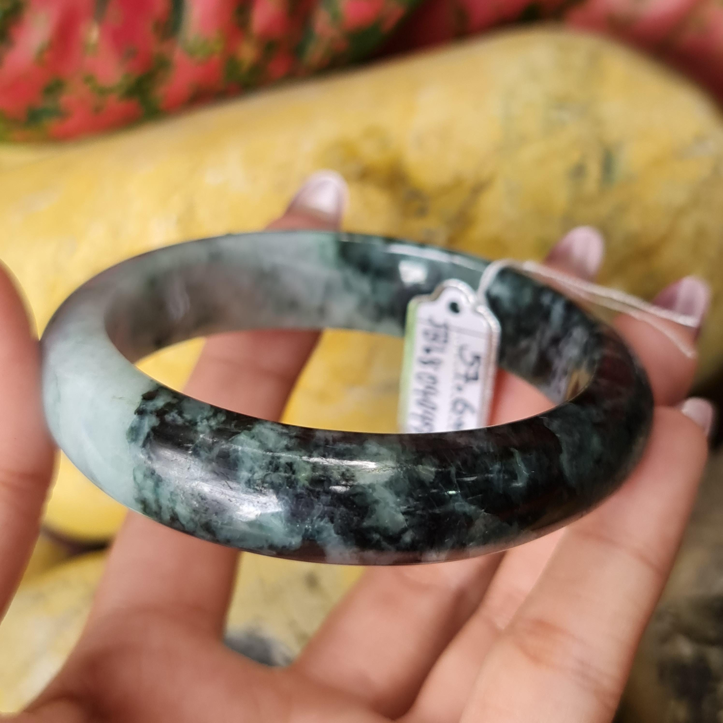 JB6804047 หยก พม่า แท้ Jade กำไลหยก 57.6 มม. (Jadeite bracelet) พม่า (Myanmar)
