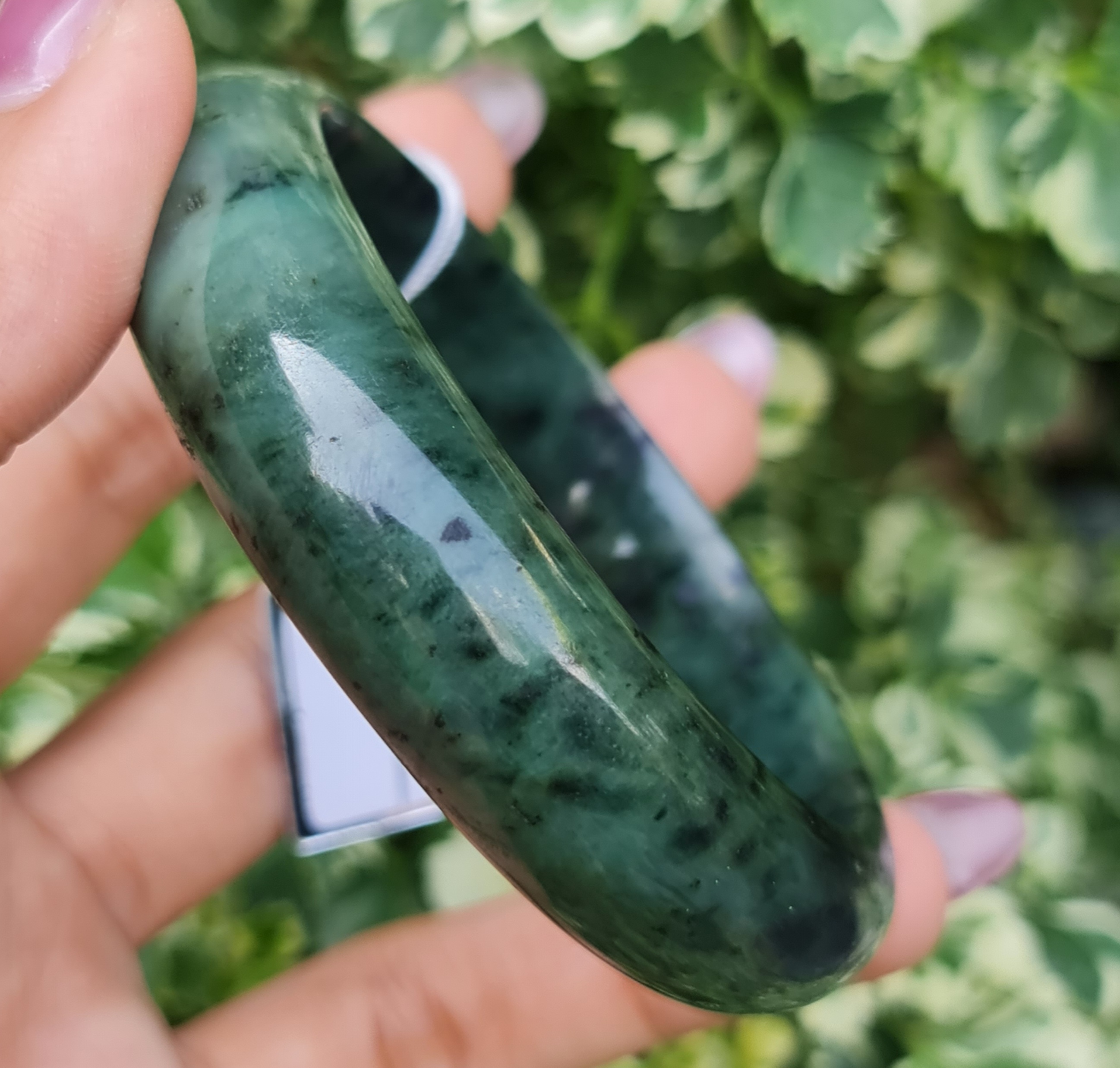 JB6804045 หยก พม่า แท้ Jade กำไลหยก 58.8 มม. (Jadeite bracelet) พม่า (Myanmar)