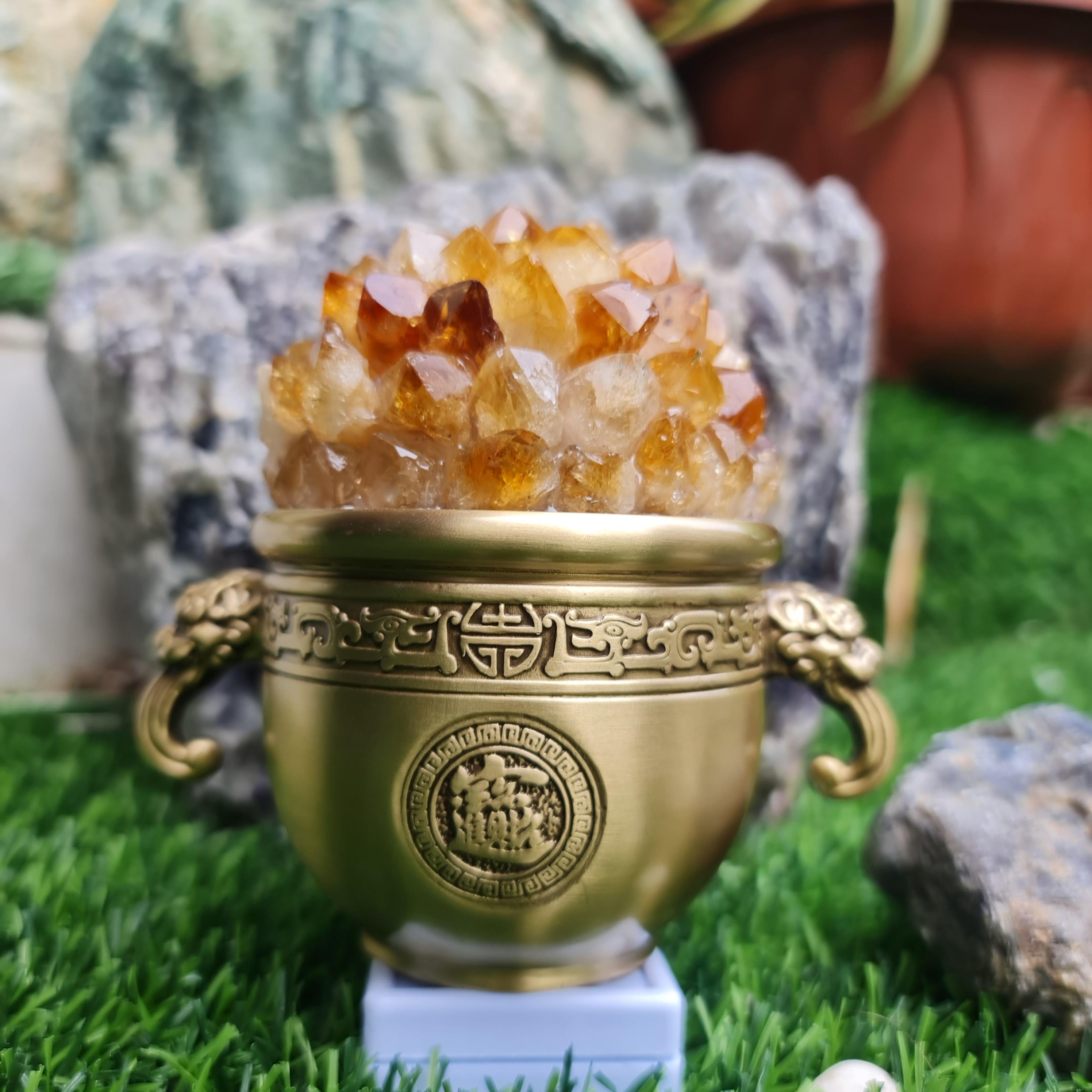 ผลึก ซิทริน Citrine พลอยแท้ อัญมณีมงคลประจําวันเกิด เครื่องประดับพลอย