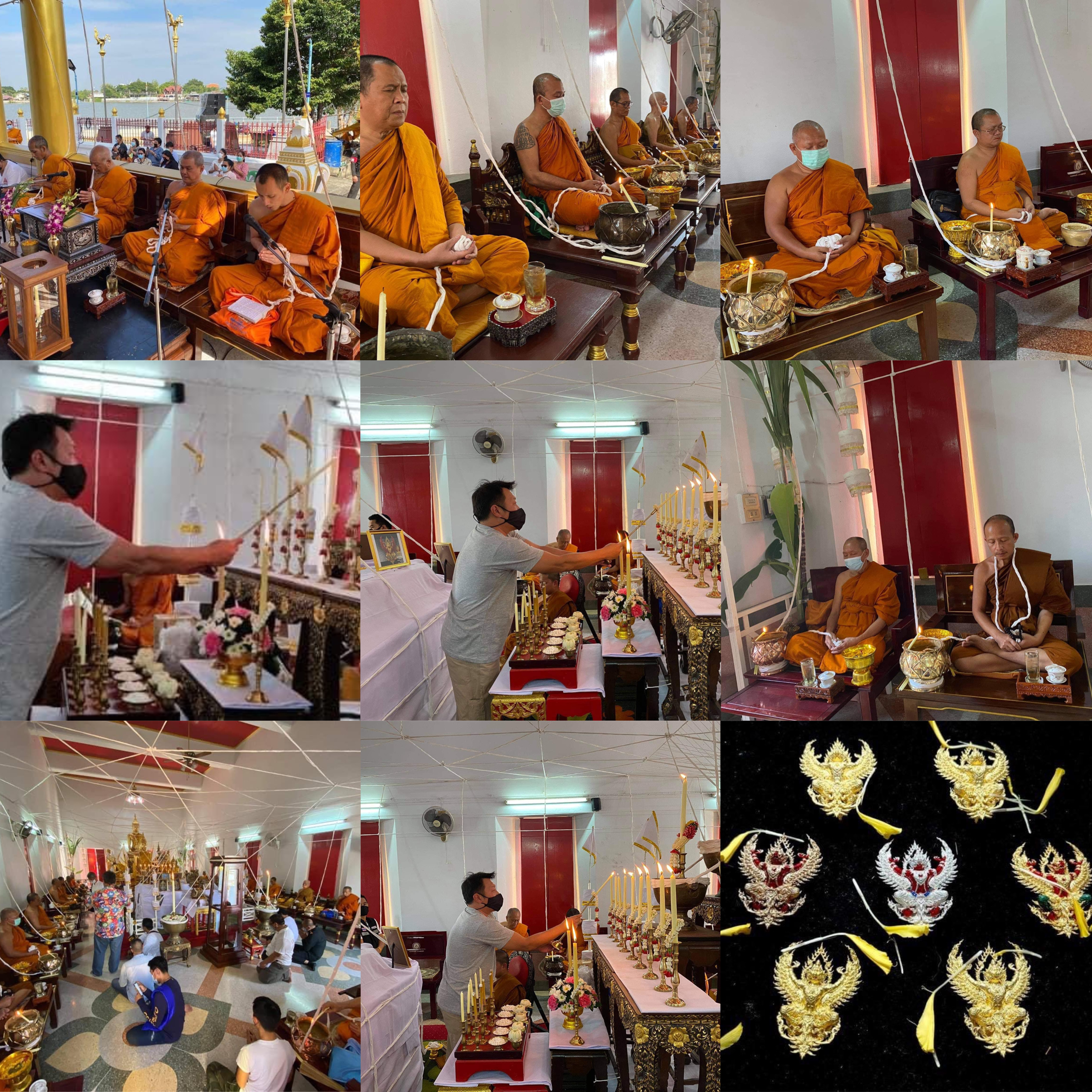 พญาครุฑ พญาเวนไตย รหัส 10 เนื้อบรอนซ์ชุบทองลงยาส้ม