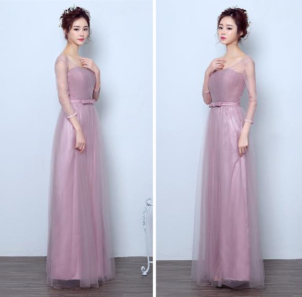 Pre-order ชุดเพื่อนเจ้าสาว สีเทา กระโปรงตาข่าย เชือกผูกหลัง