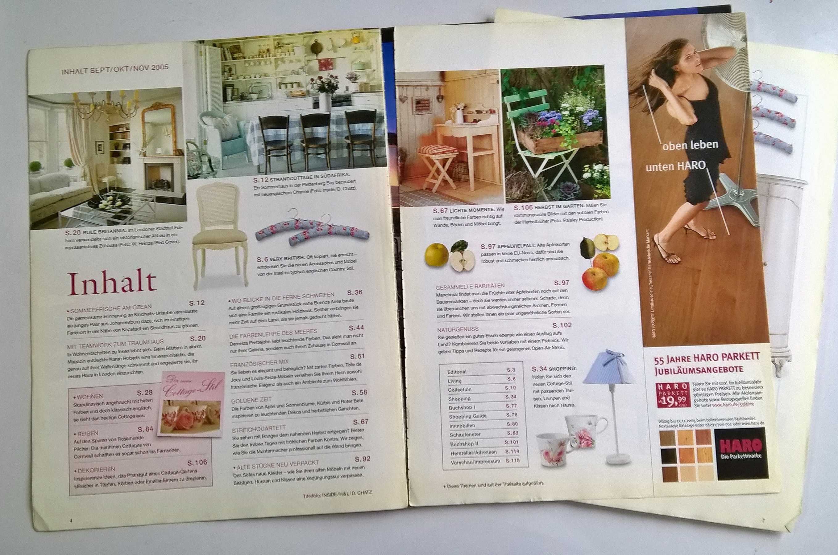 ขายนิตยสารเก่า บ้านและสวน HOMES&GARDEN SPECIAL, COUNTRY HOMES 3/2005 SEPTEMBER/OCTOBER/NOVEMBER,Inspiration,decoratin,interior,LAND,WOHNEN,GARTEN,CORNWALL,VERY BRITISH COTTAGE, LANDHAUSER