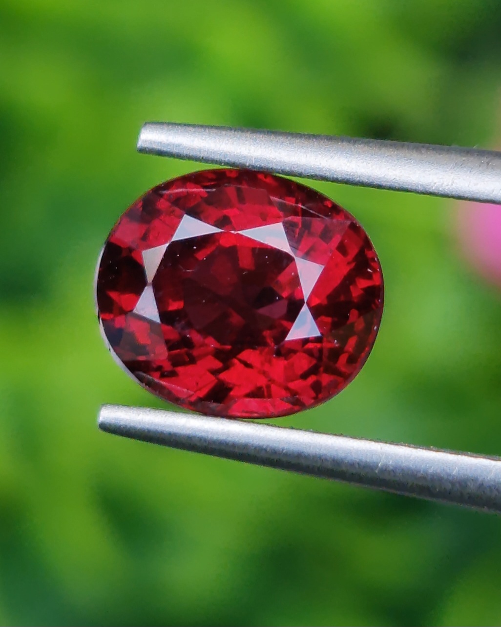พลอย โรโดไลต์ กาเน็ท Rhodolite Garnet 2.68 กะรัต Cts.พลอยแท้ อัญมณีมงคลประจําวันเกิด เครื่องประดับพลอย