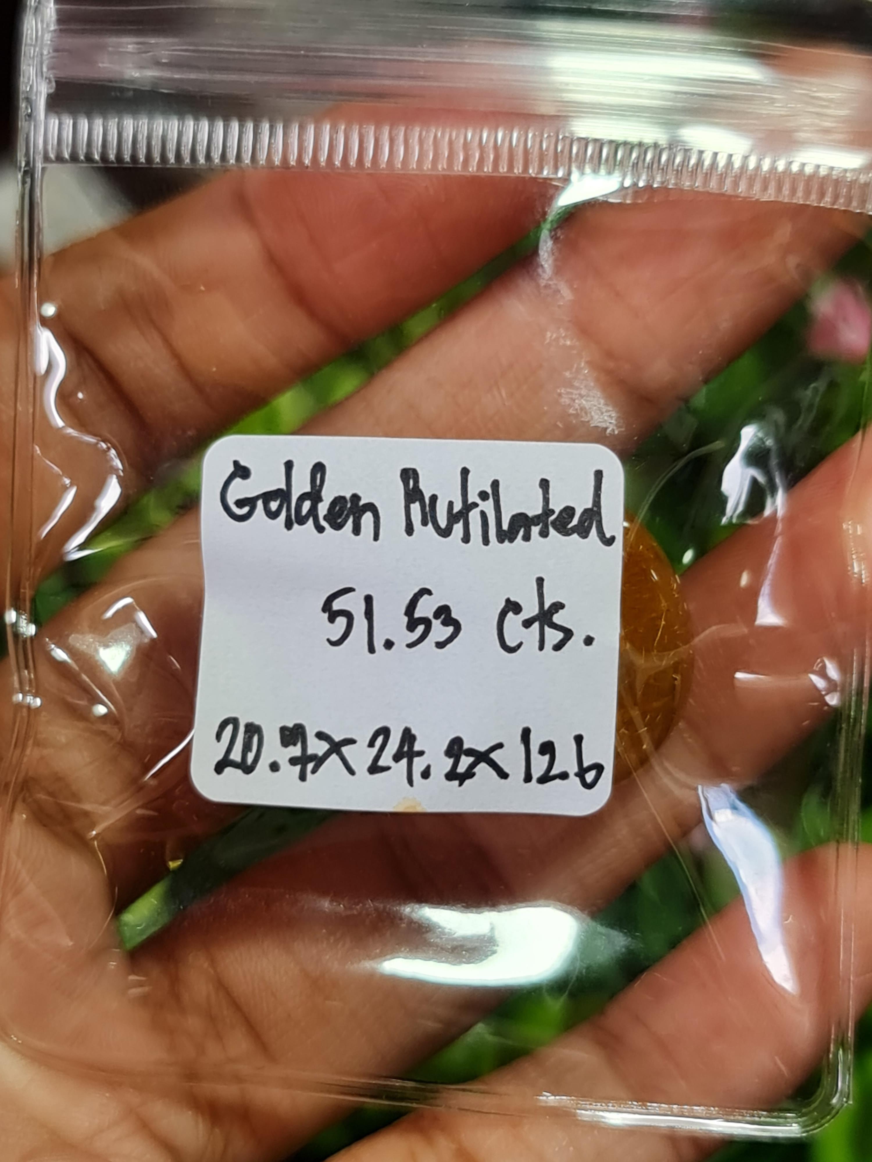 ไหมทอง ควอตซ์ Golden Rutilated Quartz 51.53 กะรัต Cts.พลอยแท้ อัญมณีมงคลประจําวันเกิด เครื่องประดับพลอย
