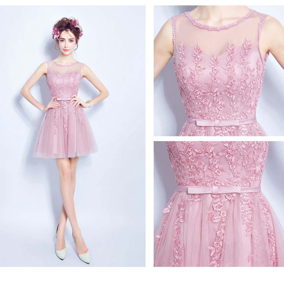 Pre-order ชุดเพื่อนเจ้าสาว สีชมพูกลีบบัว กระโปรงตาข่าย เชือกผูกหลัง