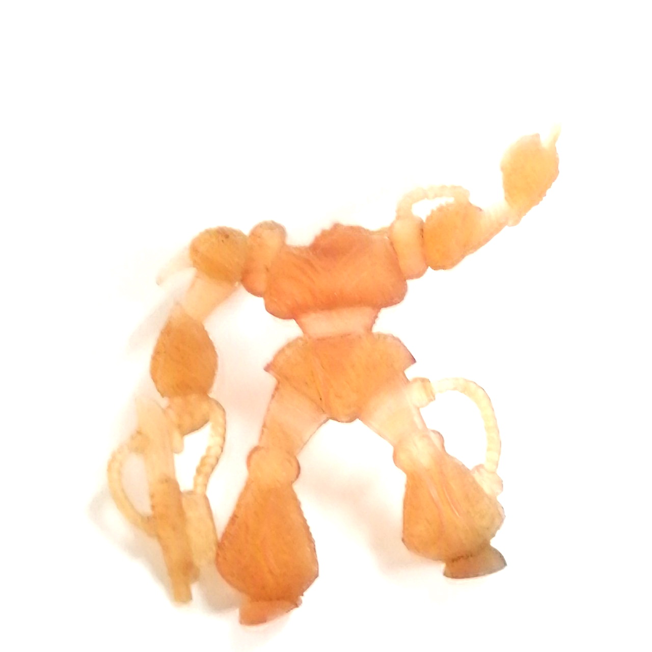 ตุ๊กตุ่นแอ๊นท์ หุ่นยนต์ ขนาด 2 นิ้ว ตามรูป ตัวยางขนาดบาง อ่อนกึ่งใสสีส้ม