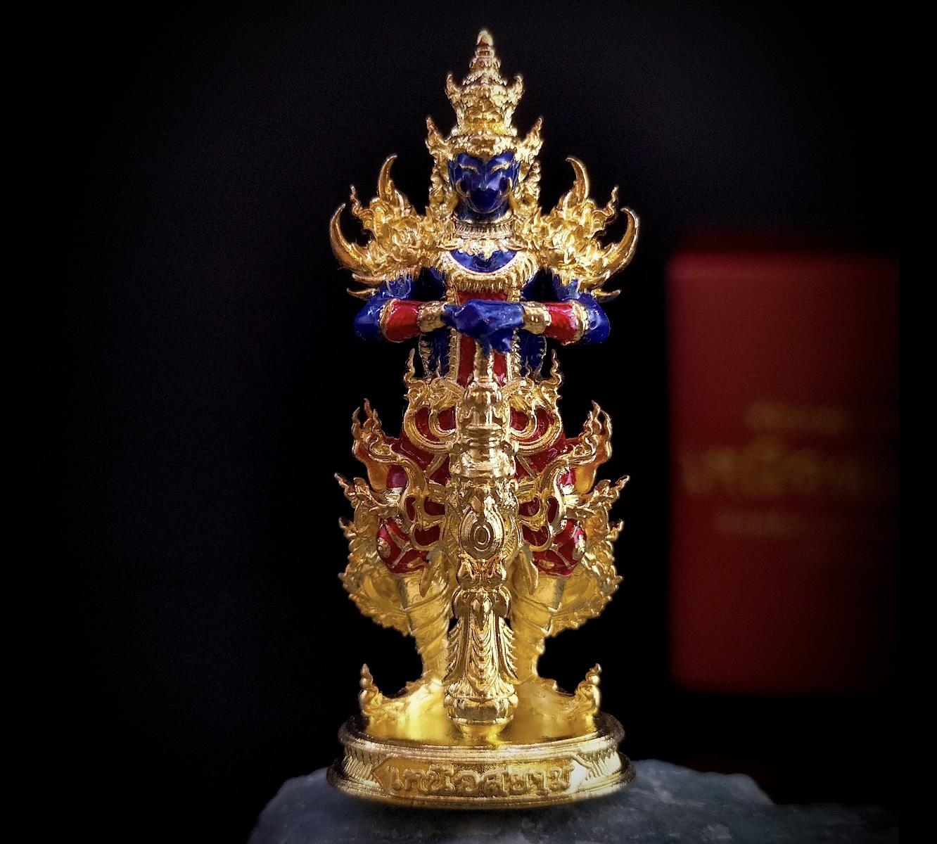 ท้าวเวสสุวรรณเหนือสยาม (หน้าเทพ) รหัส 6.14 เนื้อบรอนซ์ชุบทองลงยา
