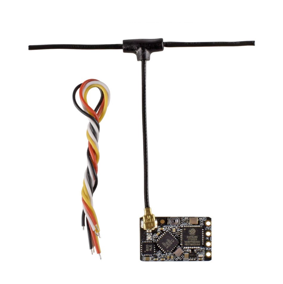 รีซีฟ ExpressLRS BAYCK 2.4G มีชิป PA LNA เพิ่มสัญญาณแรงขึ้น Wifiในตัว Telemetry 100mW ระบบ ELRS Radio Nano Long Range พร้อม T-type Antenna 11X18mm สำหรับโดรนซิ่ง FPV