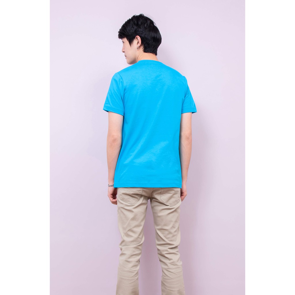 เสื้อยืด OV101 คอกลม ผ้าCotton100% 32 เนื้อนุ่ม ใส่สบาย สีฟ้าสด