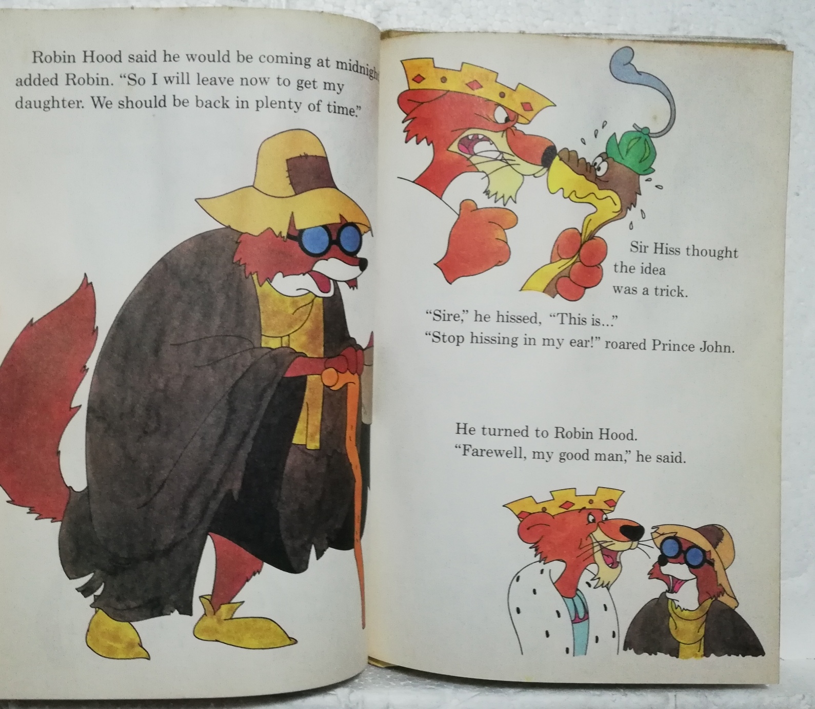 หนังสือนิทานวอลท์ดิสนีย์เก่า ปี 1979 ปกแข็ง ห่อปกพลาสติก มีตำหนิ โปรดตรวจสอบทุกภาพ, โรบินฮู้ด Robin Hood spins gold