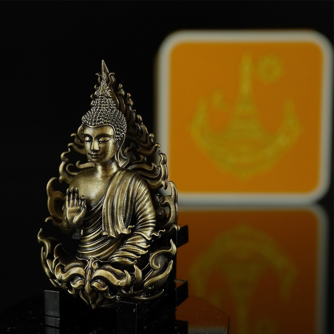 พระพุทธอโรคยา พิมพ์ใหญ่ เนื้อบรอนซ์รมดำปัดเงา