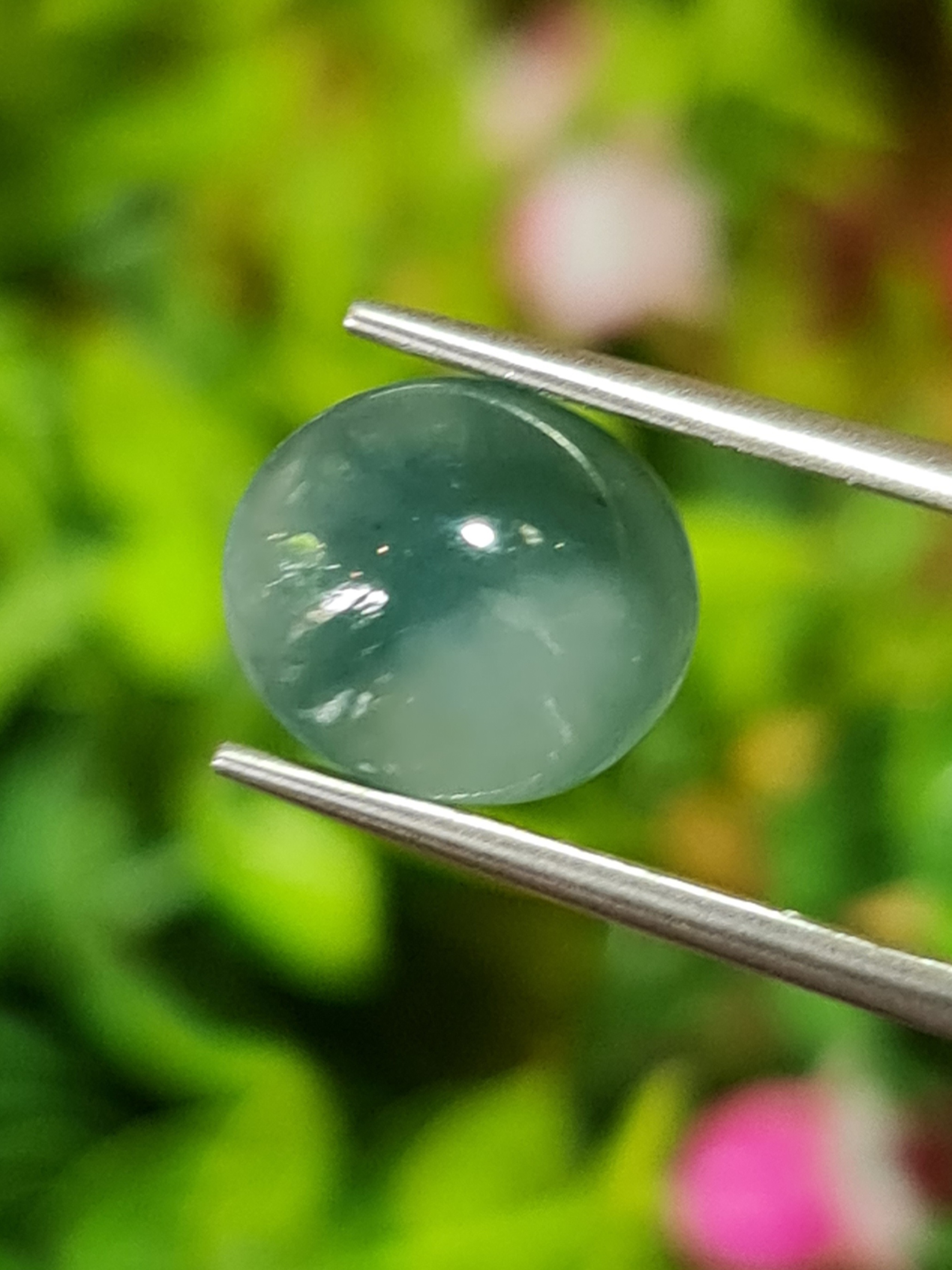 หยกพม่าเจียรนัย (Burmese jade ) 4.10 กะรัต หยกแท้ อัญมณีมงคลประจําวันเกิด เครื่องประดับหยก