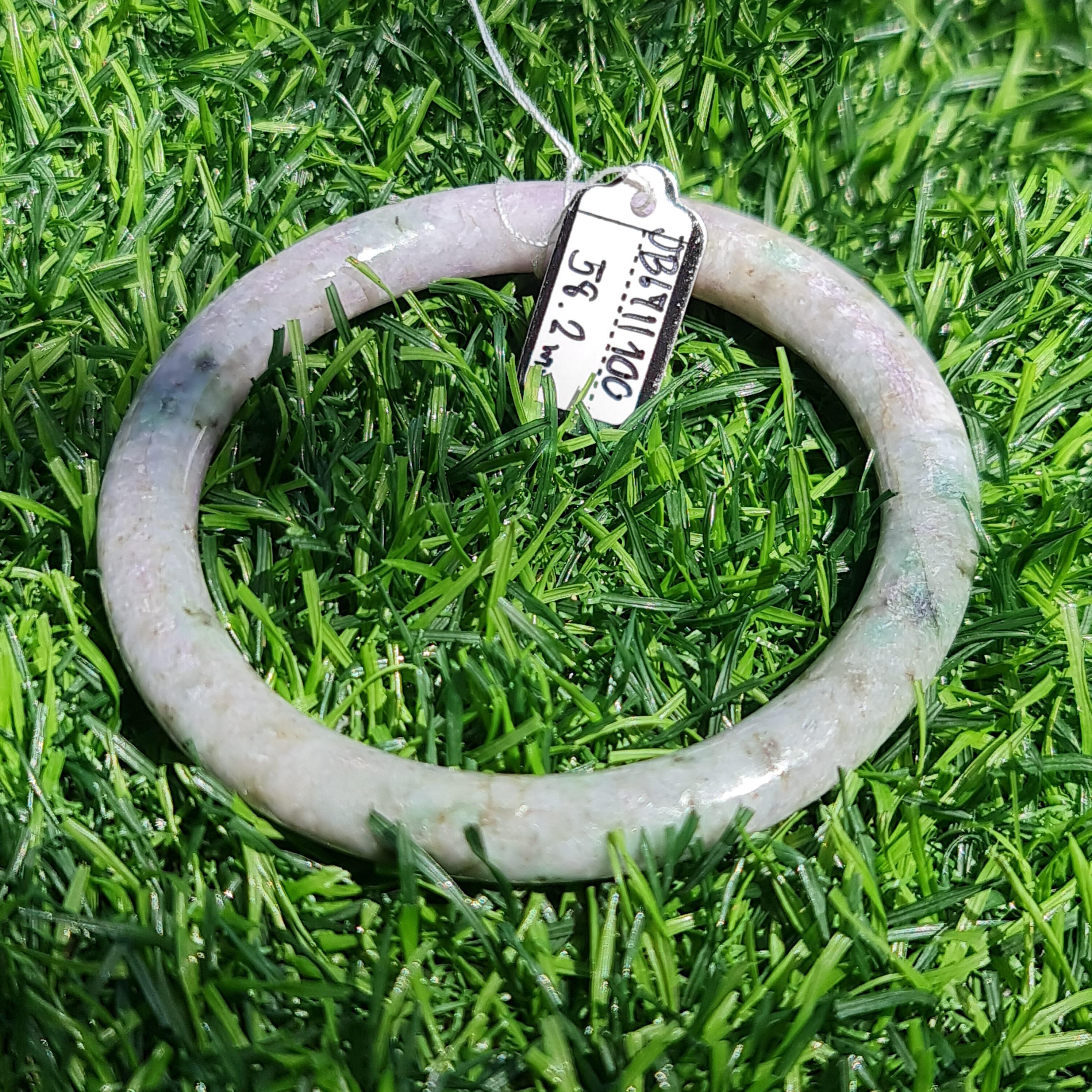 JB6711100 หยก พม่า แท้ Jade กำไลหยก 58.2 มม. (Jadeite bracelet) พม่า (Myanmar)