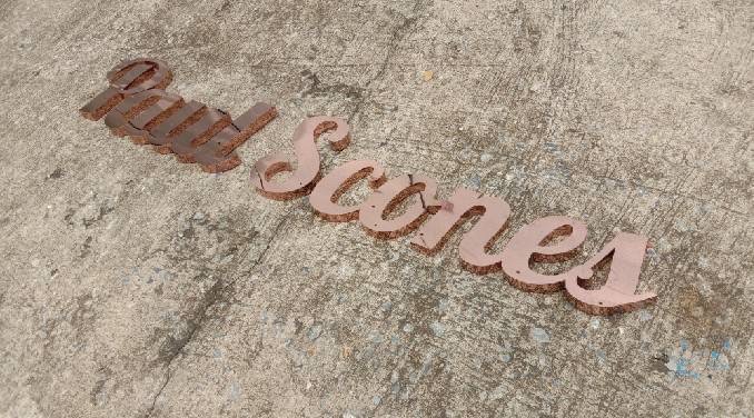 ป้ายอักษรโลหะสีพิ้งค์โกลด์