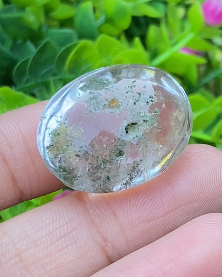 โป่งข่าม ควอตซ์ Rutilated Quartz 52.45 กะรัต Cts. พลอยแท้ อัญมณีมงคลประจําวันเกิด เครื่องประดับพลอย