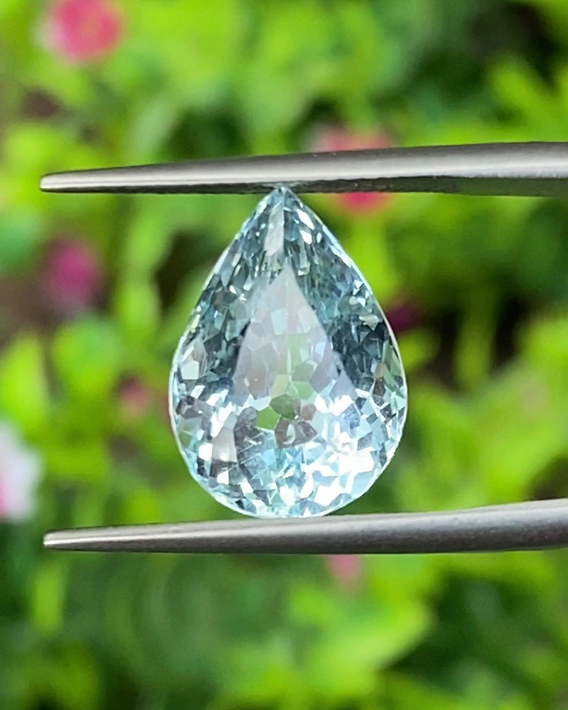 พลอย อความารีน Aquamarine 5.73 กะรัต (Cts.) พลอยแท้ อัญมณีมงคลประจําวันเกิด เครื่องประดับพลอย