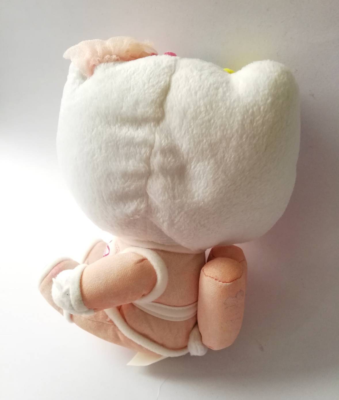 ตุ๊กตาผ้า Hello Kitty คิตตี้ใส่ชุดอวกาศสีส้ม ไม่มีหมวก ขนาดประมาณ 7"