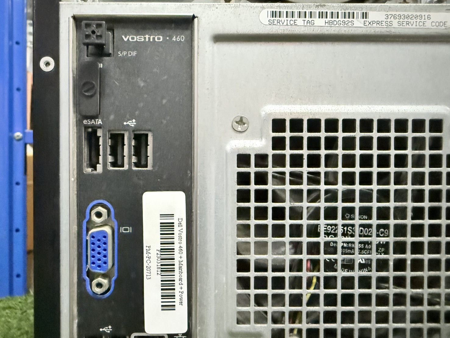 PC Dell Vostro 460 MT CPU i5-2400 Ram 8GB SSD 120GB