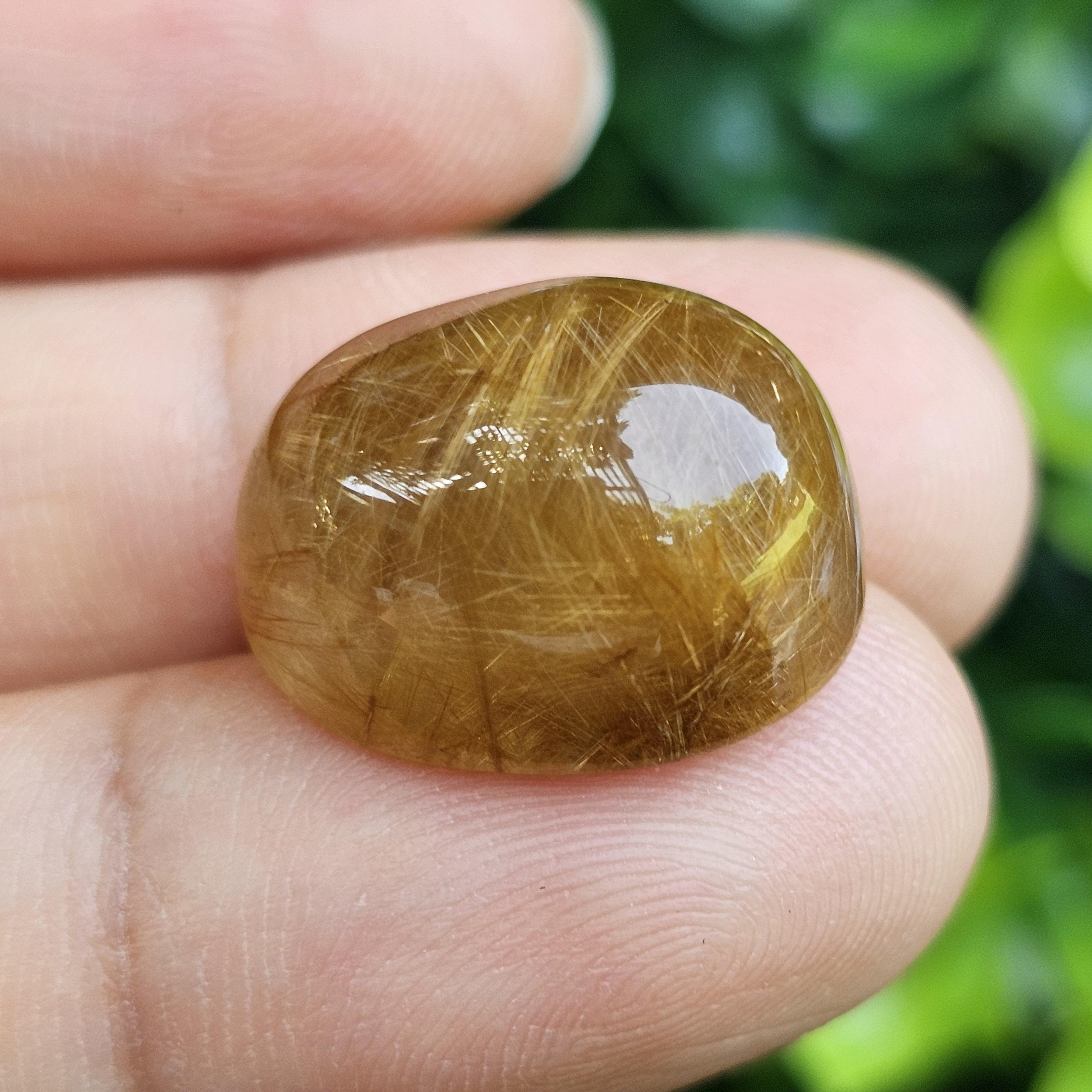 ไหมทอง ควอตซ์ Golden Rutilated Quartz 20.27 กะรัต Cts.พลอยแท้ อัญมณีมงคลประจําวันเกิด เครื่องประดับพลอย