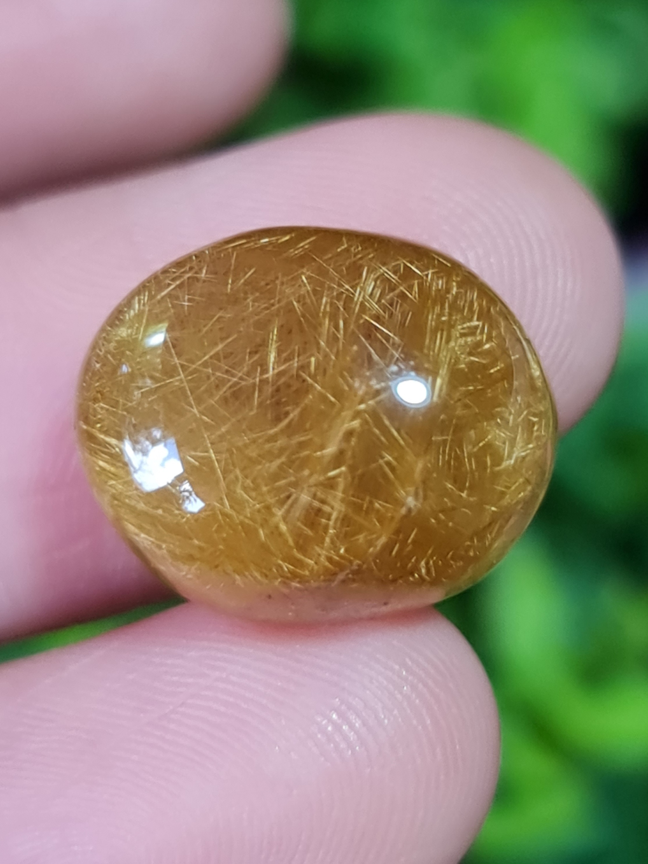 ไหมทอง ควอตซ์ Golden Rutilated Quartz 15.69 กะรัต Cts.พลอยแท้ อัญมณีมงคลประจําวันเกิด เครื่องประดับพลอย