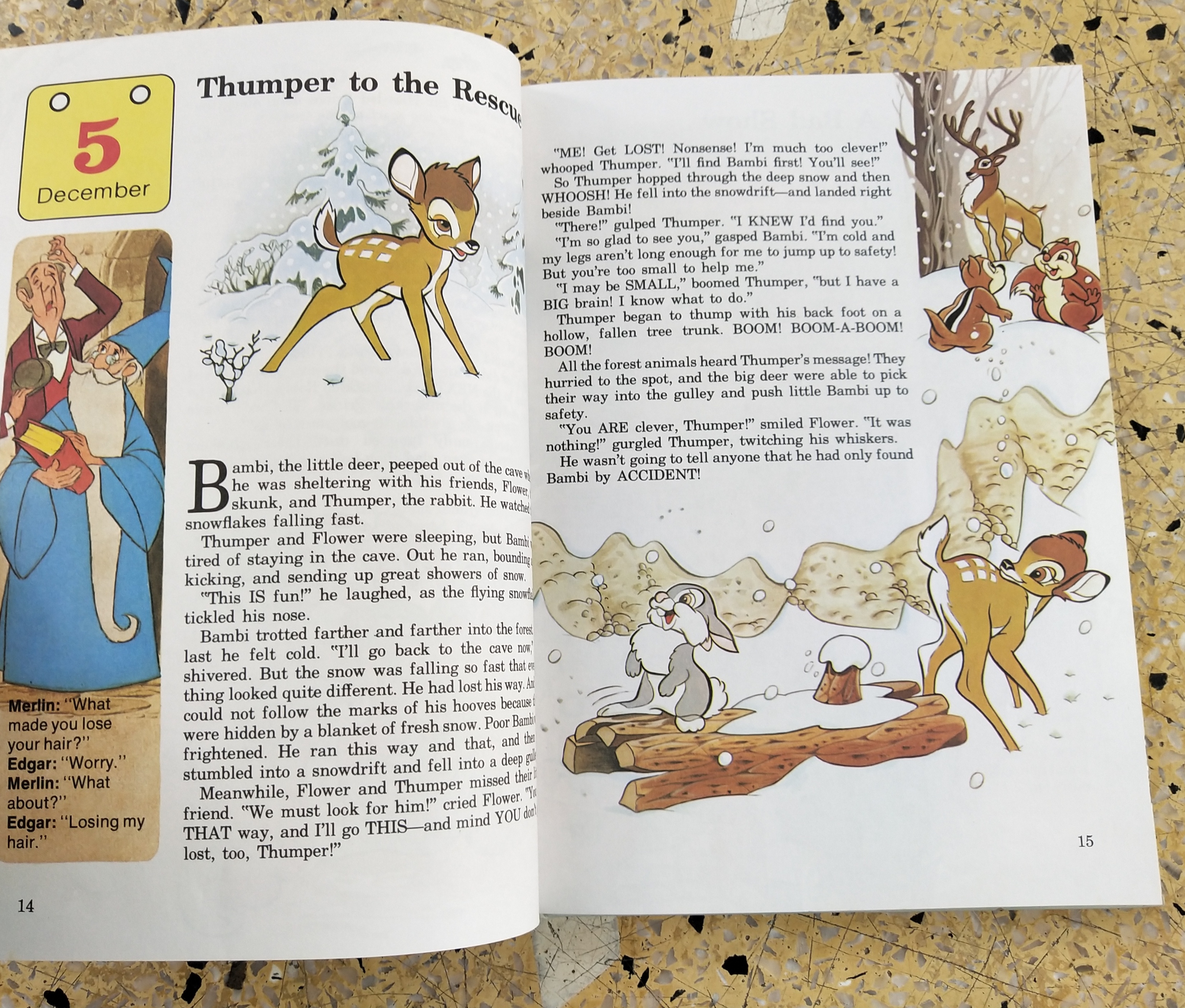 หนังสือภาพการ์ตูนดิสนีย์น่ารัก **หนังสิอเก่า มีตำหนิ โปรดตรวจสอบทุกภาพ ปกแข็ง ฉบับภาษาอังกฤษ เล่าเรื่องราวของทุกวันในฤดูหนาว ผ่านตัวการ์ตูนจากดิสนีย์ Story a Day for every day of the year ,Winter