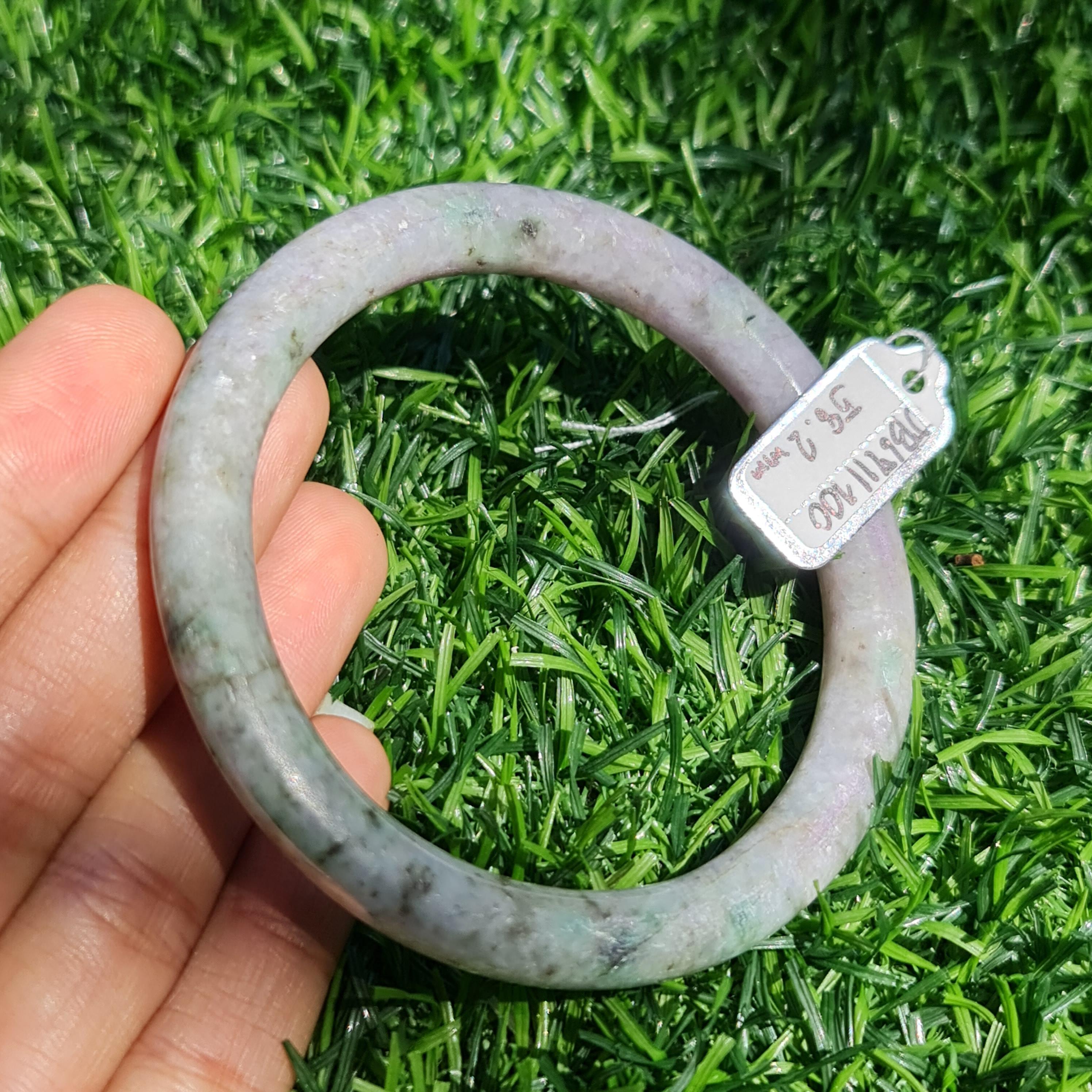 JB6711100 หยก พม่า แท้ Jade กำไลหยก 58.2 มม. (Jadeite bracelet) พม่า (Myanmar)