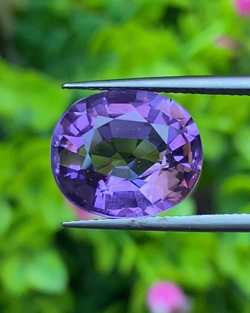 พลอย อเมทิส Amethyst 8.26 กะรัต (Cts.) พลอยแท้ อัญมณีมงคลประจําวันเกิด เครื่องประดับพลอย