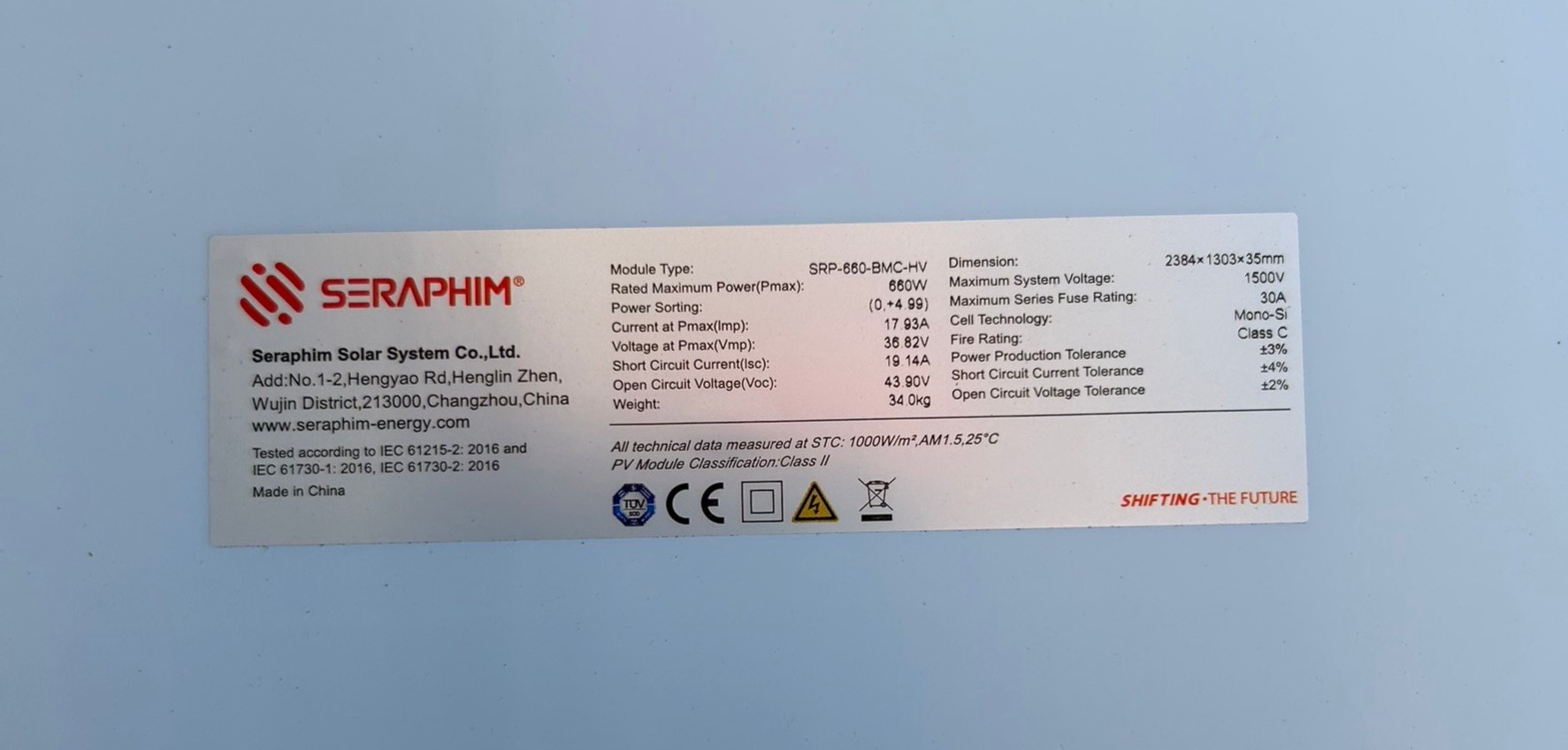 แผงโซล่าเซลล์ 660W Mono Seraphim (รับสินค้าหน้าร้านเท่านั้น)