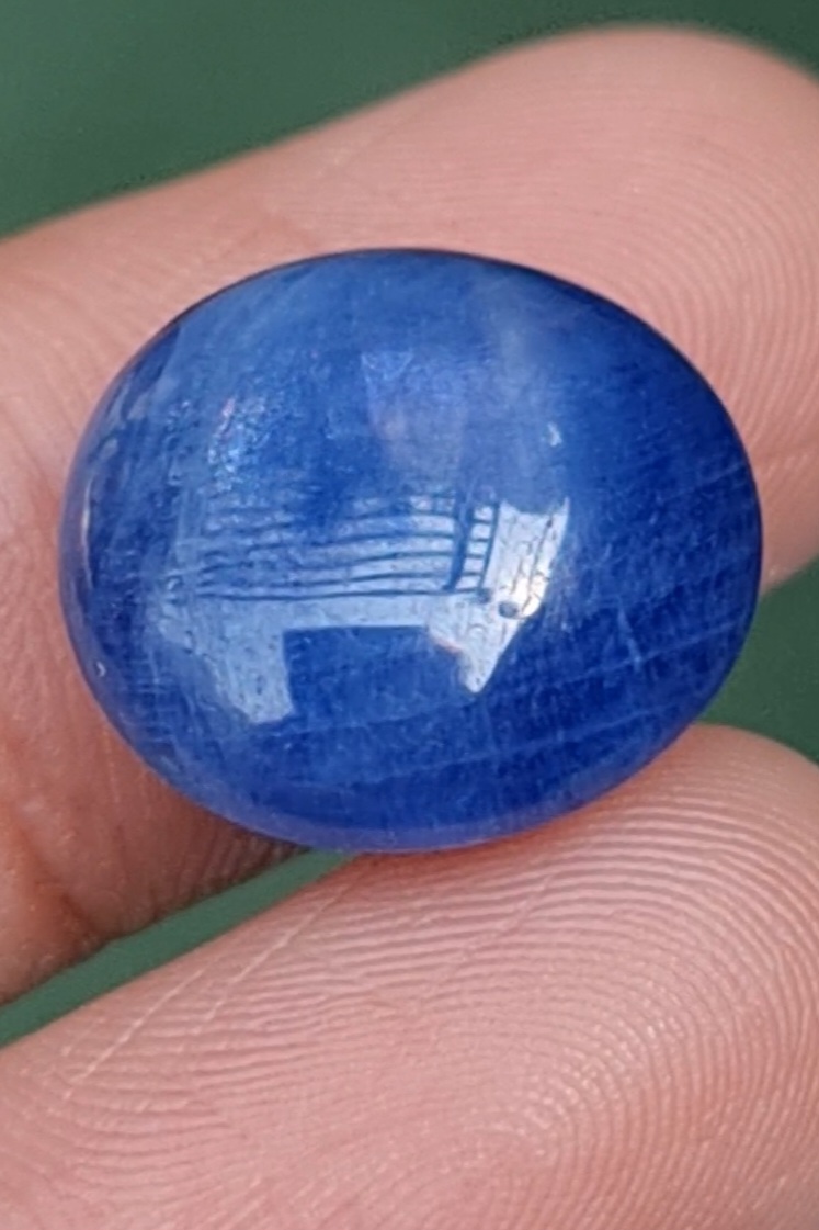 พลอย ไพลิน สตาร์ แซฟไฟร์ Blue Star Sapphire 21.27 กะรัต (Cts.) ดิบ Unheated พลอยแท้ อัญมณีมงคลประจําวันเกิด เครื่องประดับพลอย
