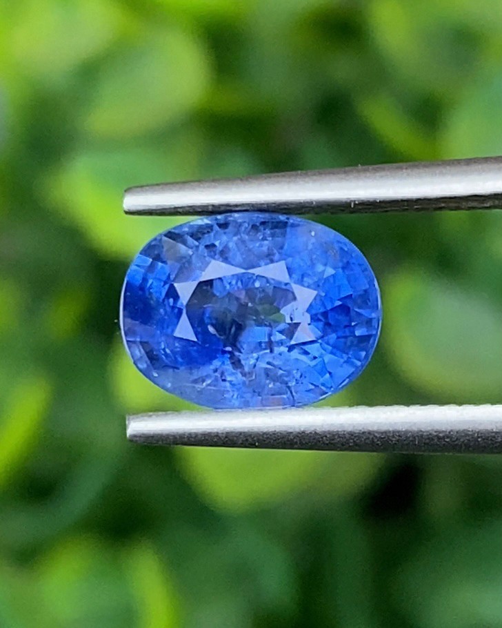 พลอย ไพลิน blue sapphire 2.62 กะรัต (Cts.) พลอยแท้ อัญมณีมงคลประจําวันเกิด เครื่องประดับพลอย