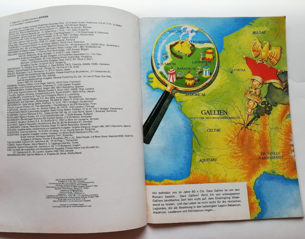 นิตยสารการ์ตูนภาษาเยอรมัน **สภาพเก่าเก็บ มีตำหนิบ้างตามภาพ ,GROSSERpräsentiert: ASTERIX-BAND I, Asterix Der Gallier