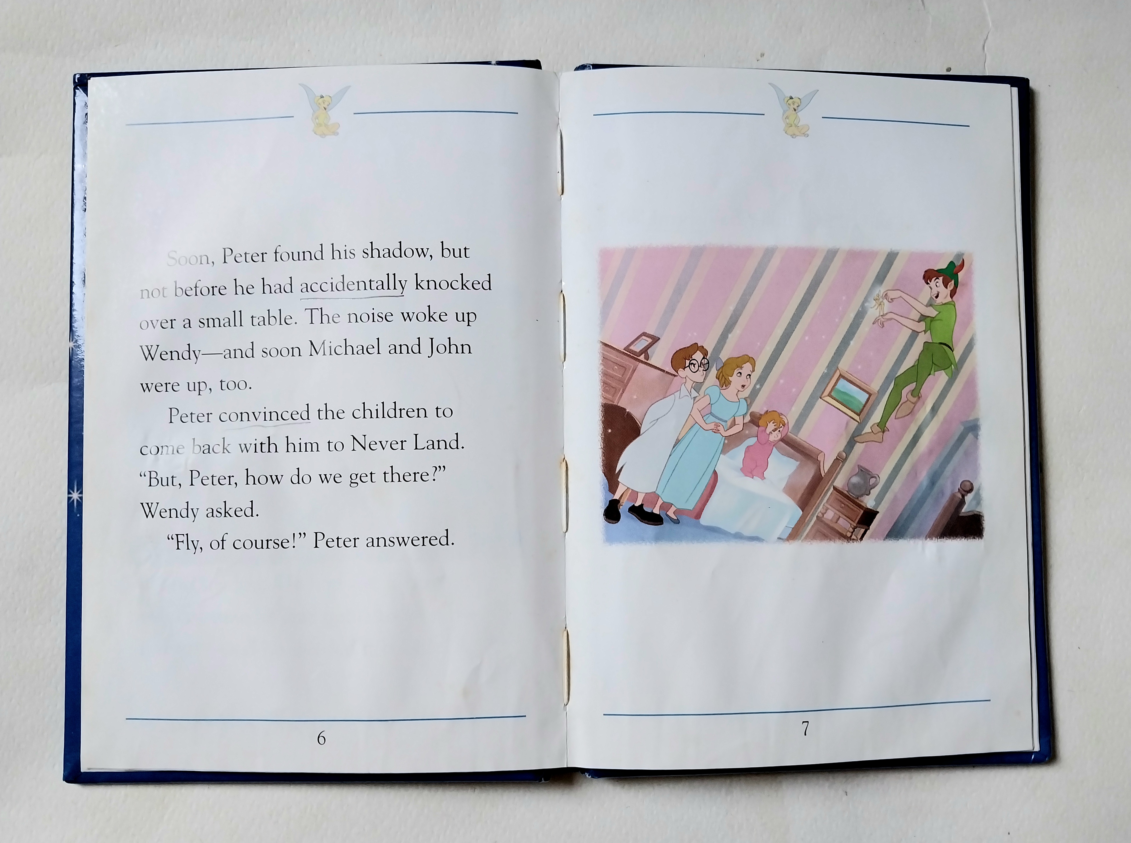 มีหลายภาพ,หนังสือเล่มเล็ก**มีตำหนิทั้งเล่มตามภาพ นิทานดิสนีย์ภาษาอังกฤษ เรื่อง ปีเตอร์แพน Peter Pan ภาพสวย