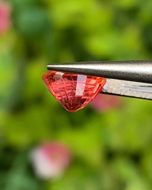 พลอย ออเรนจ์ แซฟไฟร์ Orange Sapphire 1.29 กะรัต (Cts.) พลอยแท้ อัญมณีมงคลประจําวันเกิด เครื่องประดับพลอย