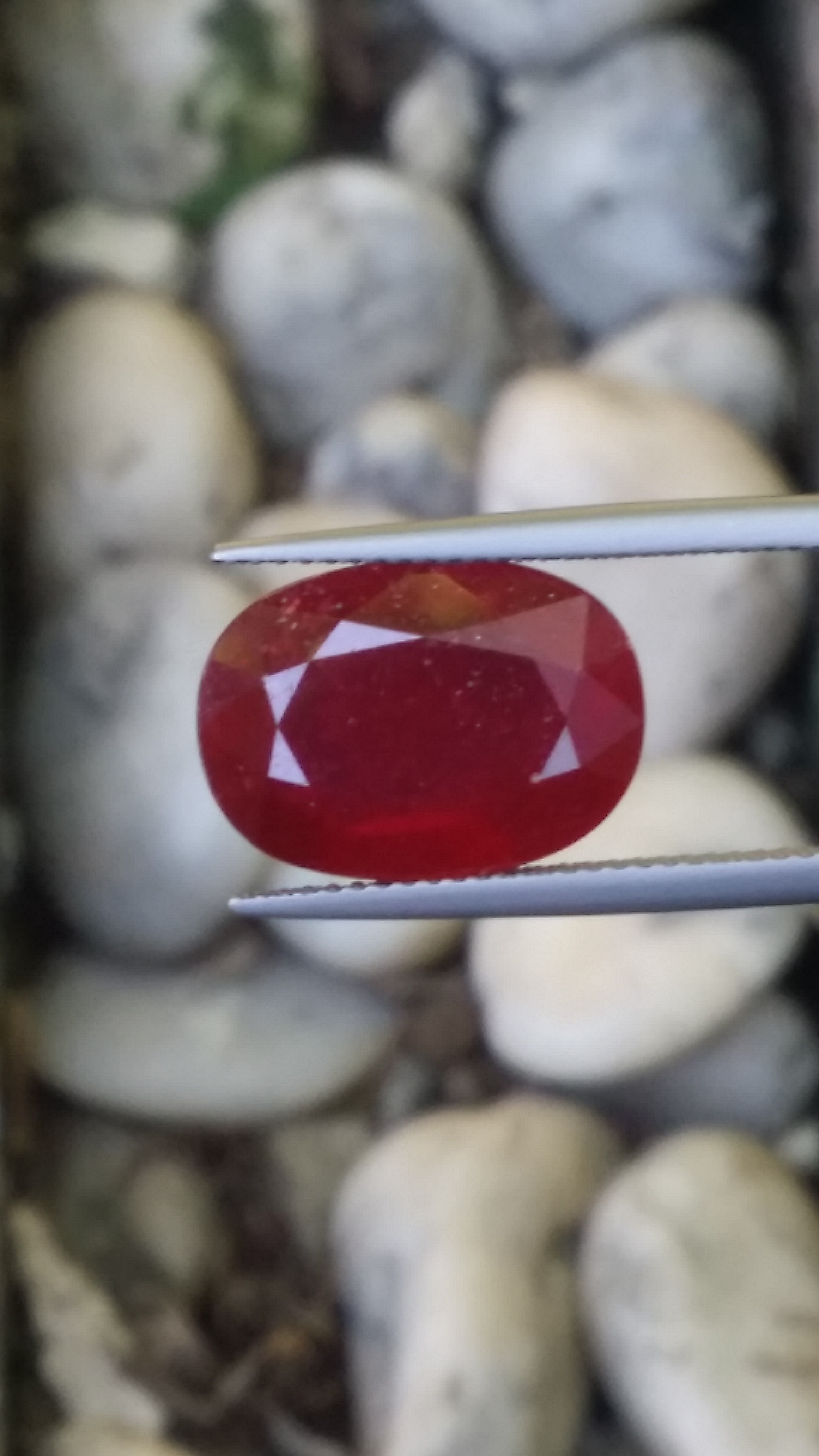 พลอย ทับทิม Ruby sapphire 12.50 กะรัต (Cts.) พลอยแท้ อัญมณีมงคลประจําวันเกิด เครื่องประดับพลอย