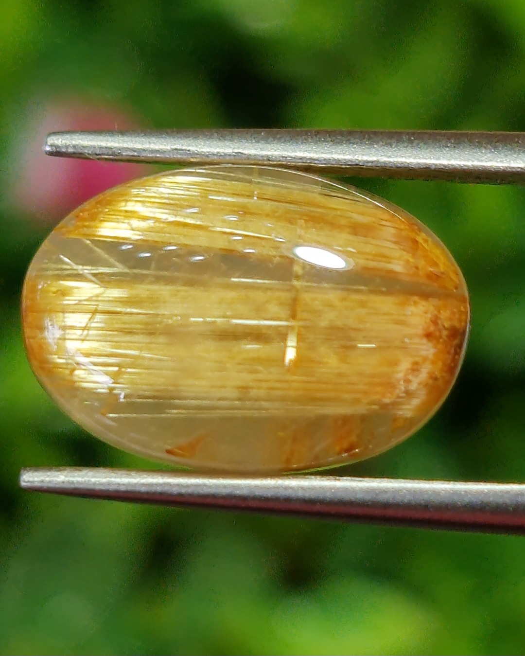 ตาแมว ไหมทอง ควอตซ์ Cat eye Golden Rutilated Quartz 6.98 กะรัต Cts.พลอยแท้ อัญมณีมงคลประจําวันเกิด เครื่องประดับพลอย