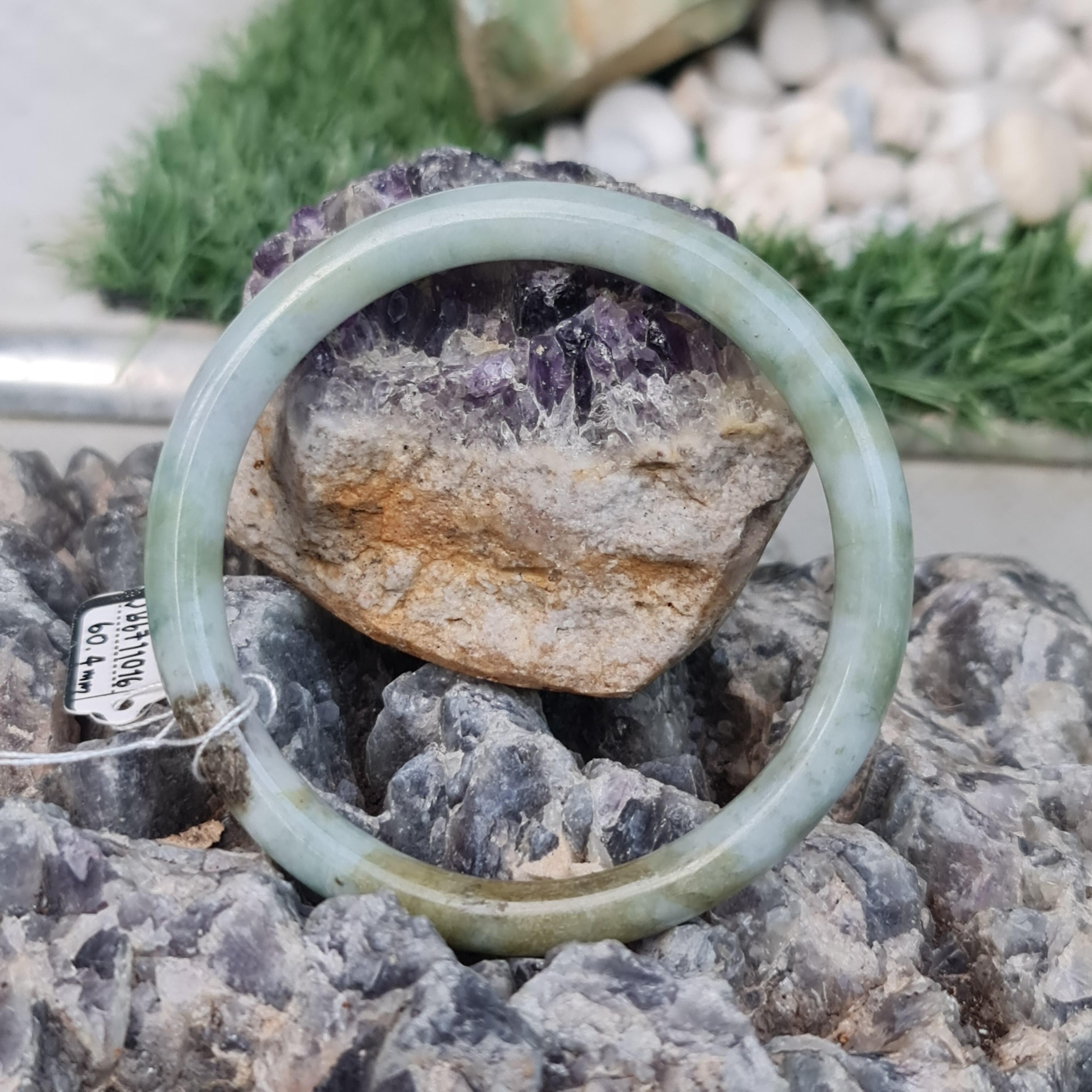 JB6711016 หยก พม่า แท้ Jade กำไลหยก 60.4 มม. (Jadeite bracelet) พม่า (Myanmar)