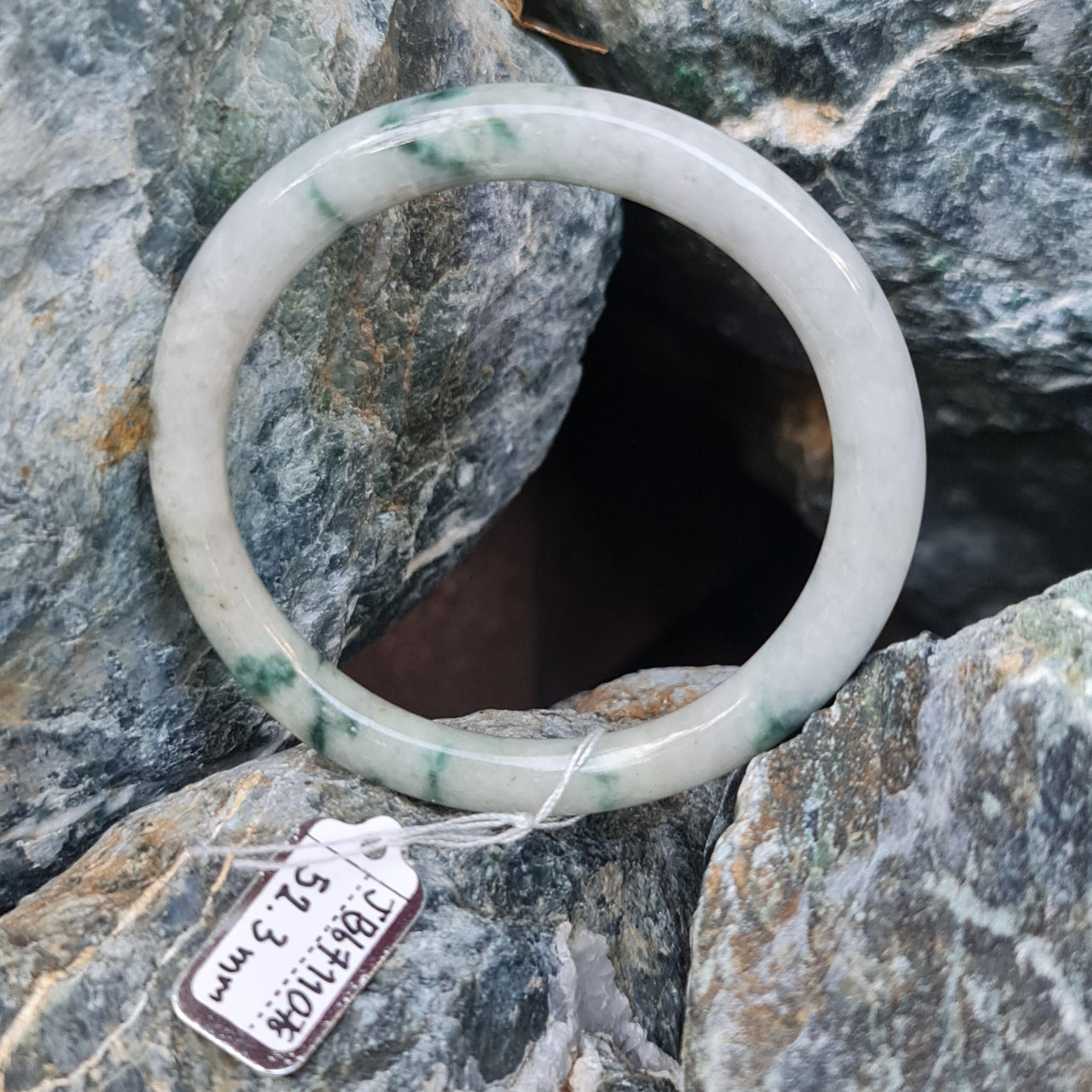 JB6711078 หยก พม่า แท้ Jade กำไลหยก 52.3 มม. (Jadeite bracelet) พม่า (Myanmar)