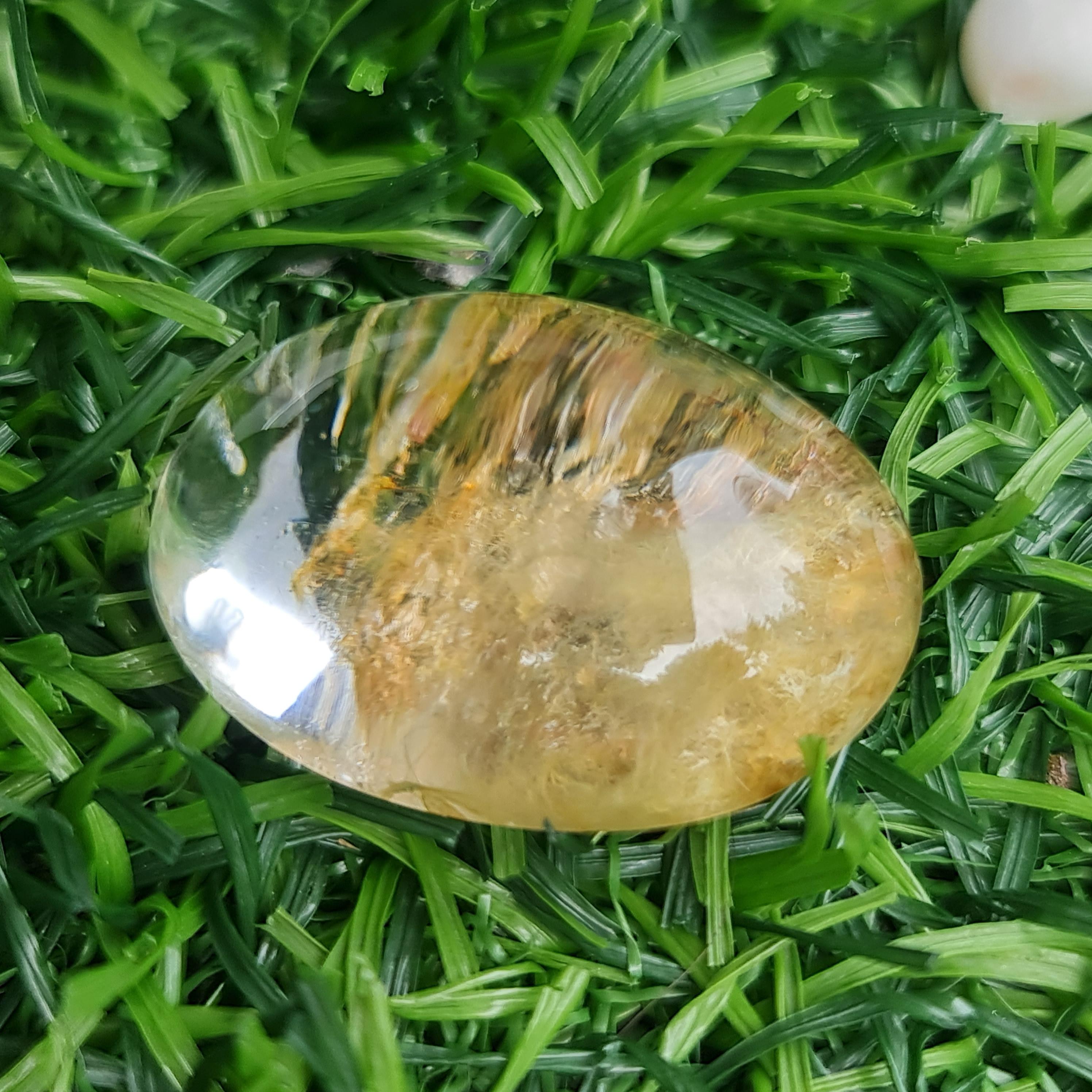 โป่งข่าม ควอตซ์ Rutilated Quartz 63.46 กะรัต Cts. พลอยแท้ อัญมณีมงคลประจําวันเกิด เครื่องประดับพลอย