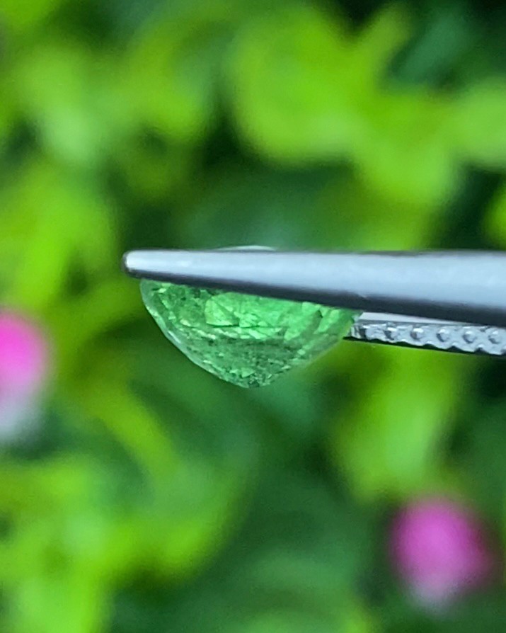 พลอย ซาโวไรท์ Tsavorite Garnet 1.39 กะรัต (Cts.) ดิบ Unheated พลอยแท้ อัญมณีมงคลประจําวันเกิด เครื่องประดับพลอย