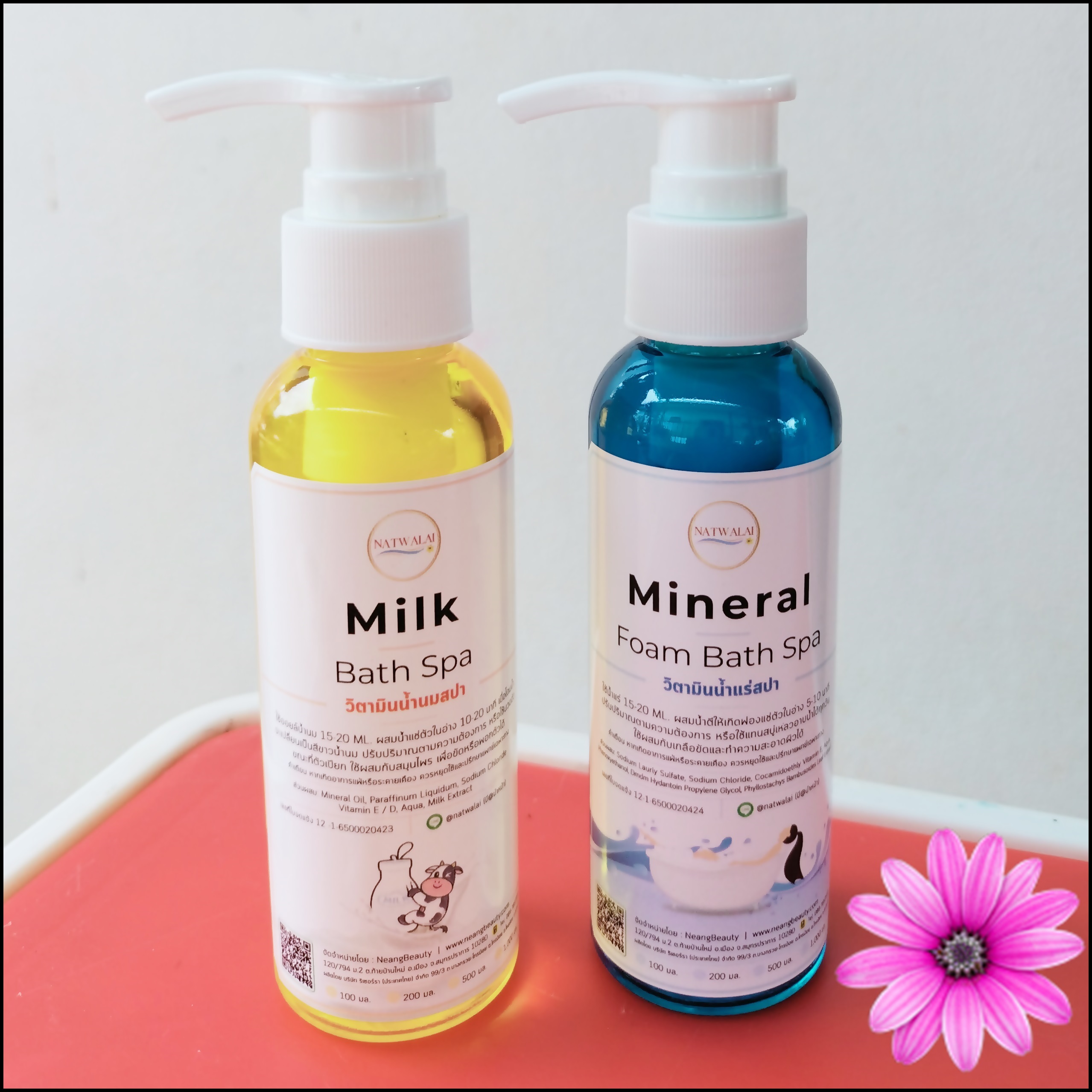 ชุดน้ำแร่น้ำนมสปา น้ำแร่ 100ml. + น้ำนม 100ml. (New Package2022)