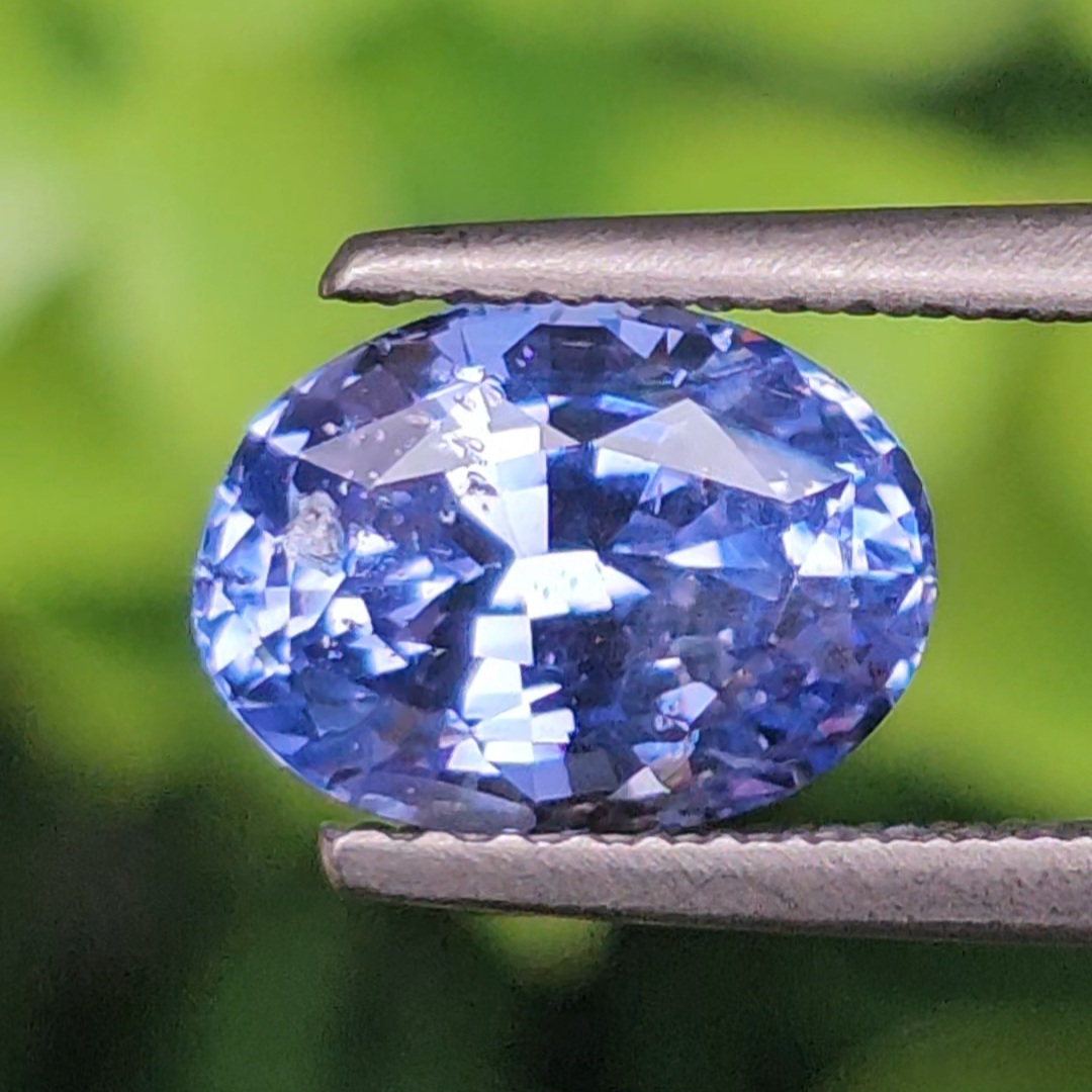 พลอย ไพลิน blue sapphire 2.73 กะรัต (Cts.) ดิบ unheated พร้อมใบเซอร์ พลอยแท้ อัญมณีมงคลประจําวันเกิด เครื่องประดับพลอย