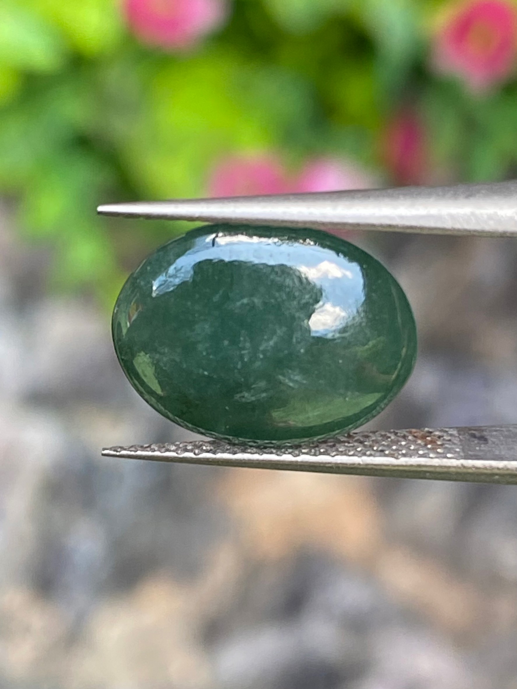 หยกพม่าเจียรนัย (Burmese jade ) 4.21 กะรัต หยกแท้ อัญมณีมงคลประจําวันเกิด เครื่องประดับหยก