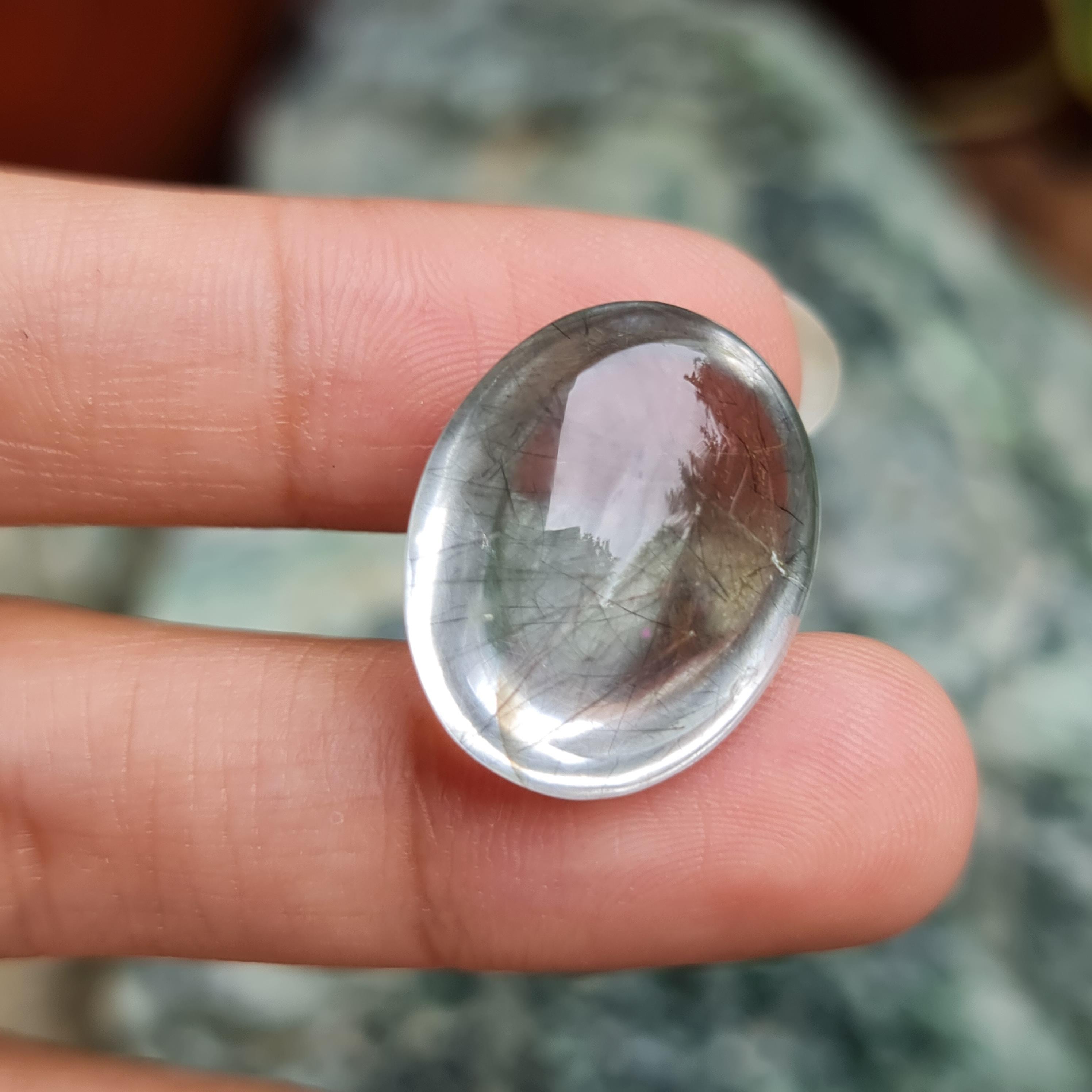 โป่งข่าม ควอตซ์ Rutilated Quartz 33.15 กะรัต Cts. พลอยแท้ อัญมณีมงคลประจําวันเกิด เครื่องประดับพลอย