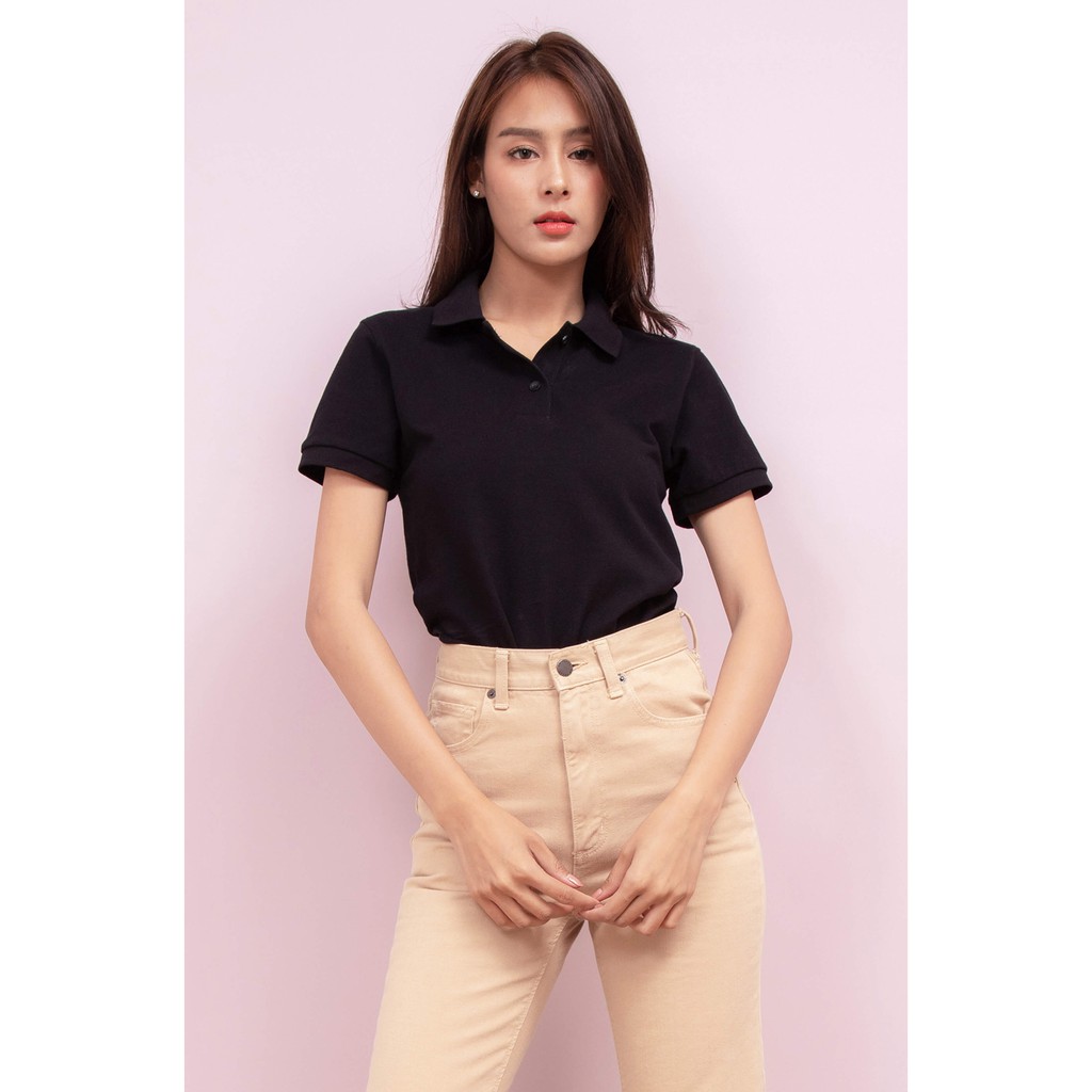 No Problem No Problem เสื้อโปโล หญิง สีดำ สีดำ