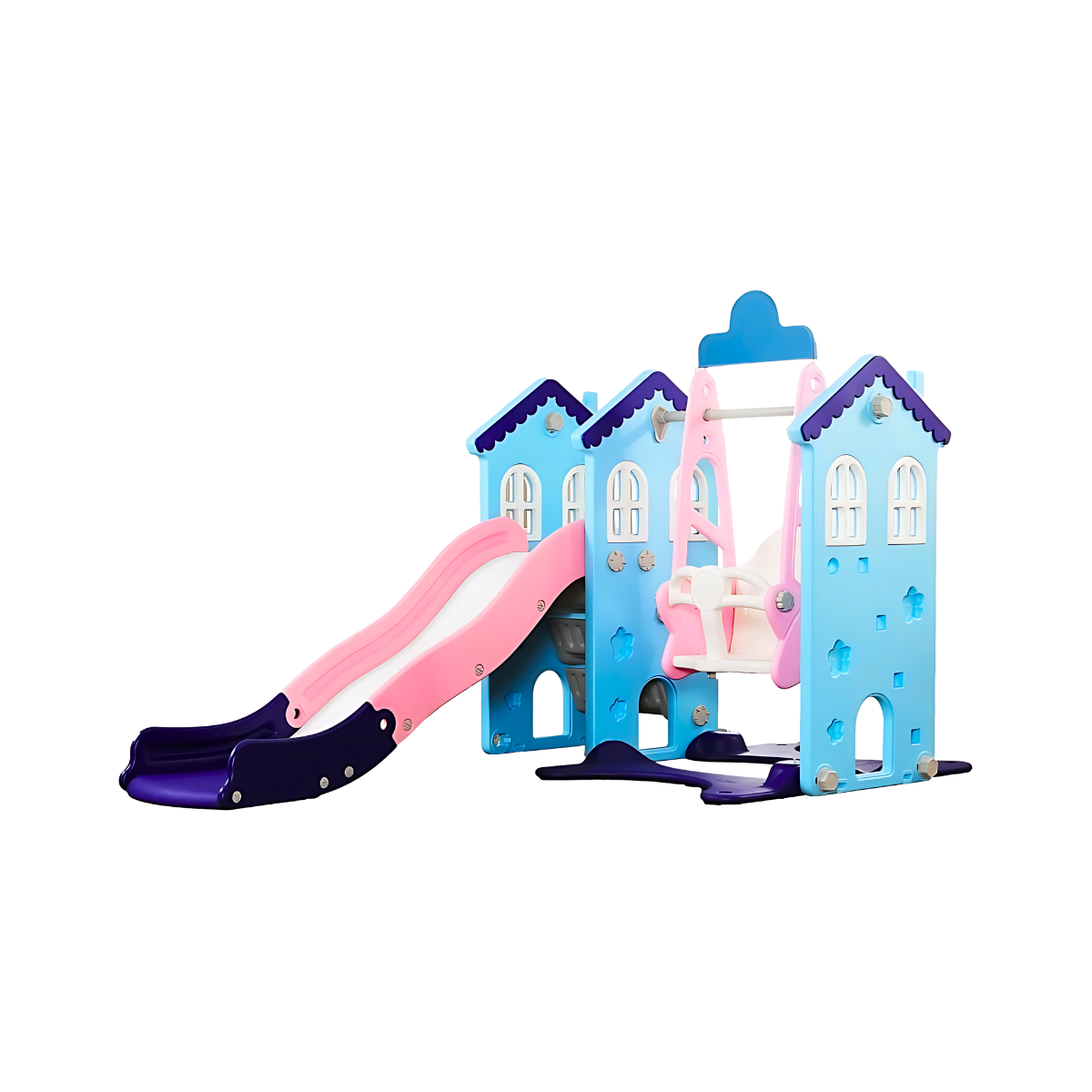 กระดานลื่น ชิงช้า บ้านชิงช้าสไลด์ (สีฟ้า) Slide and Swing House Slide and Swing (Sky Blue)
